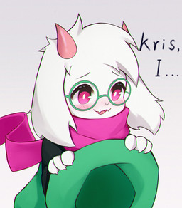 anthro blush blush_lines clothed clothing daww dialogue eyewear fur glasses male male_anthro open_mouth simple_background solo text wearing_glasses white_body white_fur kusan_nei deltarune undertale_(series) ralsei bovid caprine darkner goat mammal 2021 absurd_res chromatic_aberration digital_media_(artwork) english_text hi_res lol_comments shaded