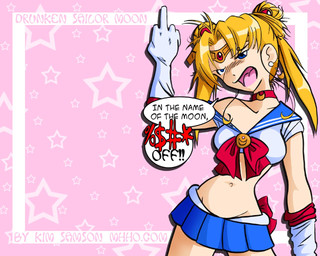 brooch drunk female gesture hand_gesture human_only middle_finger not_furry solo substance_intoxication y2k_(graphic_design) kim_samson sailor_moon_(series) sailor_moon_(character) usagi_tsukino human mammal 5:4 grandfathered_content