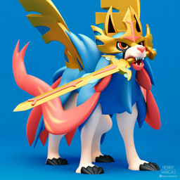 blue_background blue_body blue_fur feral front_view fur holding_melee_weapon holding_object holding_sword holding_weapon looking_forward melee_weapon mouth_hold object_in_mouth simple_background solo sword sword_in_mouth three-quarter_view weapon weapon_in_mouth white_body white_fur henry_vargas nintendo pokemon canid canine crowned_sword_zacian generation_8_pokemon legendary_pokemon mammal pokemon_(species) zacian 1:1 2019 3d_(artwork) digital_media_(artwork) full-length_portrait hi_res portrait