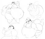 anthro black_hair female hair obese obese_anthro obese_female obey overweight overweight_anthro overweight_female sharp_teeth simple_background solo teeth /trash/ 4chan trish_(4chan) american_opossum mammal marsupial virginia_opossum monochrome