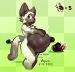 after_vore anthro belly big_belly duo hand_on_belly machine overweight simple_background vore aymbord roblox domestic_cat felid feline felis mammal protogen 2023