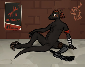 4_fingers 4_toes abdominal_bulge abdominal_scar animal_genitalia anthro arm_wrapping arm_wraps brick_wall brown_body brown_scales claws cloaca cybernetic_leg cybernetic_limb digitigrade facial_markings facial_scar fake_pregnancy feather_hair feathers feet female fingers flat_chested genitals hand_on_knee hand_on_leg head_markings horizontal_cloaca kerchief looking_at_viewer markings navel nude nude_female outie_navel poster propaganda_poster prosthetic prosthetic_leg prosthetic_limb pseudo_hair red_body red_eyes red_feather_hair red_feathers red_kerchief scales scar screencap screencap_background sickle_claw sitting sitting_on_ground smile smirk solo spoiler spread_legs spreading stone_floor surgical_suture toe_claws toes wall_(structure) white_sclera wraps haribunawa project_silverfish mamma_roach_(project_silverfish) inheritor lizard reptile scalie 2025 hi_res signature