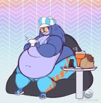 anthro belly big_belly big_butt butt female gamer_girl gaming obese overweight pear-shaped_figure playing_video_game relaxing thick_thighs wide_hips crescent-blue-zero genny eulipotyphlan hedgehog mammal absurd_res hi_res