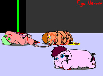 abuse ambiguous_gender amputee anal anal_penetration animal_abuse asphyxiation blood blood_from_mouth blood_from_wound blood_in_mouth blue_eyes bodily_fluids bound brown_hair burning burning_sensation corpse crying death dialogue disability disembowelment dying exposed_muscle eye_roll feces feces_in_mouth feral force_feeding forced forceps fur genital_fluids gore green_eyes green_hair grotesque_death group guts hair helpless hook intestines looking_at_another looking_back looking_back_at_another lying medical_instrument nail nailed on_back on_front orange_body orange_fur organs pain pained_expression penetration pink_body pink_fur pooping purple_hair red_hair scientific_instrument side_view skinned slit_(wound) suffering surgical_instrument tears text torture tweezers urine wounded yellow_body yellow_eyes yellow_fur young young_ambiguous young_feral egoralexeev fluffy_pony fluffy_pony_(species) mammal 2d_animation animated artist_name english_text