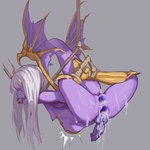 abdominal_bulge animal_genitalia anus anus_focus bdsm bodily_fluids bondage bound breasts cum cum_in_ass cum_in_mouth cum_in_vagina cum_inflation cum_inside erection eye_roll feet_tied gag gaping gaping_anus gaping_vagina genital_fluids genital_focus genitals grey_hair hair hands_tied hands_tied_behind_back hands_tied_to_feet herm herm_humanoid inflation intersex intersex_humanoid knot knotted_penis nude penis purple_body purple_skin rear_view ridged_penis scales side_eye small_breasts solo suspension tail_anus thigh_focus vulva vulva_focus wings wrists_to_ankles squishhee final_fantasy final_fantasy_xiv mythology square_enix nael_deus_darnus animal_humanoid dragon dragon_humanoid humanoid mythological_creature mythological_scalie scalie 1:1 absurd_res hi_res