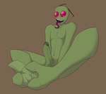 2_toes antennae_(anatomy) anthro erection feet foot_fetish genitals green_body green_skin male nude penis simple_background smile solo toes tongue tongue_out shnaggle invader_zim nickelodeon zim_(invader_zim) alien alien_humanoid humanoid hi_res shaded