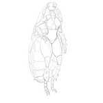 anthro carapace detailed_sketch female segmented solo levidos arthropod blattodea cockroach insect 1:1 hi_res monochrome sketch