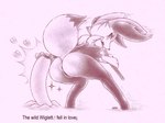 anthro anus ass_up butt duo female gender_symbol genitals holding_object looking_back male male/female male_symbol pussy raised_tail symbol tail text fullfolka nintendo pokemon braixen generation_6_pokemon generation_9_pokemon pokemon_(species) wiglett english_text traditional_media_(artwork)