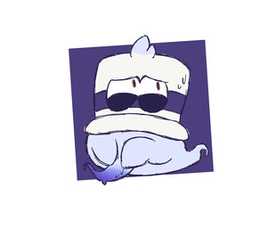 bodily_fluids clothing covering covering_crotch covering_penis drip_effect dripping embarrassed embarrassed_horny genitals gradient_penis hat headgear headwear looking_away male nude penile penis simple_background solo sweat sweaty_genitalia tail tentacles toony toony_eyes grambage mario_bros nintendo super_mario_odyssey cappy_(mario) ghost spirit digital_drawing_(artwork) digital_media_(artwork)