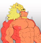 abs anthro biceps bushiroad dragon drum_bunker_dragon future_card_buddyfight hi_res male muscular muscular_anthro muscular_male mythological_creature mythological_scalie mythology nipples pecs scalie solo triceps vein veiny_muscles znoneikaga