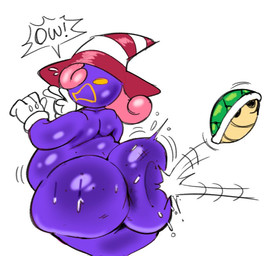 anthro big_butt blush blush_stickers bodily_fluids butt clothing covered_eyes female gloves hair handwear hat headgear headwear huge_butt motion_lines not_furry overweight overweight_anthro overweight_female pink_hair purple_body shell solo sweat sweaty_butt white_clothing white_handwear witch_hat reilulousbadulon mario_bros nintendo paper_mario vivian_(mario) ghost humanoid shadow_siren spirit 2025 digital_media_(artwork) trans_(lore) trans_woman_(lore)