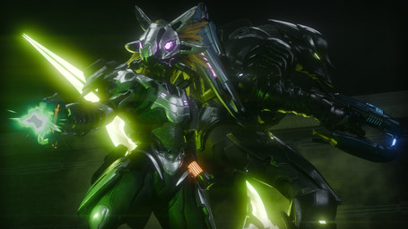 action_scene anthro armor back_to_back beam_rifle duo energy_sword energy_weapon explosives feather_hair feathered_crest feathers female full_armor gas_mask glowing glowing_eyes green_eyes grenade gun head_crest headgear helmet holding_gun holding_melee_weapon holding_object holding_ranged_weapon holding_sword holding_weapon incendiary_grenade mask melee_weapon pink_eyes plasma plasma_pistol plasma_rifle pseudo_hair ranged_weapon shell_(projectile) shooting_gun shotgun_shell standing sword sword_on_back weapon wearing_mask yellow_body yellow_feathers synca pickle_juice_(modeler) halo_(series) microsoft xbox_game_studios syn_cah alien avian kig-yar sangheili scalie t'vaoan 16:9 3d_(artwork) colored digital_media_(artwork) hi_res widescreen