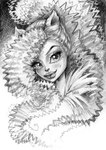 anthro blush curled_hair eyebrows eyelashes fangs female glistening glistening_lips hair humanoid_face kinky_hair lips pointy_ears ponytail prick_ears smile solo teeth darko_djordjevic mattel monster_high mythology silvi_timberwolf canid canine mammal mythological_canine mythological_creature werecanid werecanine werecreature werewolf sketch