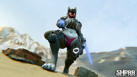 angry anthro clothing depth_of_field female futuristic_armor futuristic_weapon gesture hand_gesture looking_at_viewer machine mountain navel outside panties pointing ruined_building sand solo threatening_with_weapon underwear shprr ghostlyshark_(modeler) mamagen protogen 16:9 3d_(artwork) blender_(artwork) blender_cycles_(artwork) chromatic_aberration digital_media_(artwork) hi_res widescreen