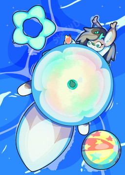 ambiguous_gender antlers belly big_belly close_to_bursting glowing glowing_insides hair horn huge_belly hyper hyper_belly imminent_popping inflatable leaking magic nozzle permanent_smile pool_toy simple_background smile solo tail teeth water starrydraco chai_(starrydraco) animate_inanimate living_inflatable therrigon absurd_res digital_media_(artwork) hi_res