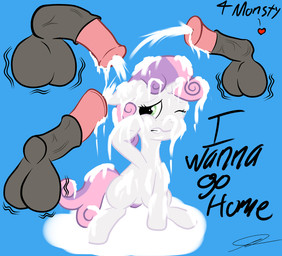 2013 animal_genitalia balls blue_background bukkake cub cum cum_in_hair cum_on_face dialog disembodied_penis english_text equine female feral friendship_is_magic fur green_eyes grumpyoldgoblin hair horn horse horsecock male mammal my_little_pony one_eye_closed penis plain_background pony sweetie_belle_(mlp) text two_tone_hair unicorn vein white_background white_fur young
Rating: Explicit
Score: 7
User: lemongrab
Date: December 21, 2013