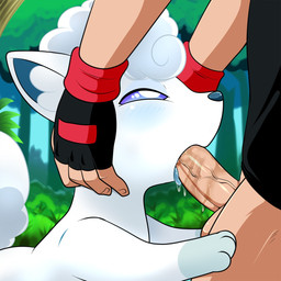 ambiguous_feral ambiguous_focus ambiguous_gender ambiguous_on_human arched_back arm_support balls bestiality blush bodily_fluids bottomless close-up clothed clothing dripping drooling duo erection eye_contact faceless_character faceless_male fellatio feral feral_penetrated fingerless_gloves forest forest_background forward_arm_support genitals gloves half-closed_eyes hand_on_head handwear head_grab human_on_feral human_penetrating human_penetrating_feral interspecies larger_male leaning_on_another lidded_eyes looking_at_another looking_at_partner looking_up looking_up_at_another looking_up_at_partner male male/ambiguous male_on_feral multi_tail narrowed_eyes nature nature_background open_mouth oral oral_penetration outside outside_sex paws penetration penile penile_penetration penis penis_in_mouth plant pokephilia quadruped saliva saliva_drip saliva_on_penis saliva_on_tongue sex sex_shot side_view size_difference smaller_ambiguous smaller_penetrated solo_focus tail tongue tongue_on_penis tongue_out tongue_out_fellatio tree vein veiny_penis lonbluewolf nintendo pokemon alolan_form alolan_vulpix canid canine generation_1_pokemon generation_7_pokemon human mammal pokemon_(species) regional_form_(pokemon) vulpix 1:1 2016 hi_res