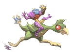 ambiguous_gender armor beak female feral group running semi-anthro simple_background garrett_hanna metroid nintendo samus_aran alien avian dachora etecoon human mammal hi_res