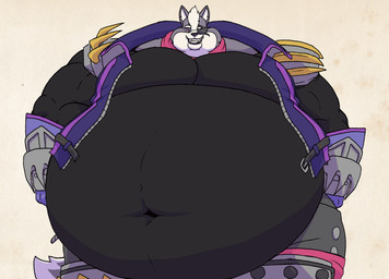 animated_gif anthro armor belly big_belly big_cheeks black_clothing black_lips black_shirt black_topwear boots bottomwear chubby_cheeks clothing double_chin eye_patch eye_scar eyewear facial_scar footwear fur gauntlets gloves grey_body grey_bottomwear grey_clothing grey_fur grey_pants grin handwear huge_belly kerchief lips male moobs musclegut muscular muscular_anthro muscular_male navel obese obese_anthro obese_male overweight overweight_anthro overweight_male pants pecs pink_kerchief scar shirt shoes smile solo thick_thighs topwear walking wide_hips wobbling wobbling_belly wobbling_chest wobbling_pecs akita77 nintendo snu-snu_strut star_fox wolf_o'donnell canid canine canis mammal wolf animated short_playtime