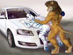 ahegao anal anthro big_penis bodily_fluids car cum cum_in_ass cum_inside cum_on_car cum_on_hood cumshot duo ejaculation erection fur genital_fluids genitals hair humanoid_genitalia humanoid_penis looking_pleasured male male/male male_penetrated male_penetrating male_penetrating_male muscular nude on_hood pawpads paws penetration penis sex sex_on_car smile vehicle himitsuarts audi feng_lion glaux26 felid feline lion mammal pantherine tiger digital_media_(artwork) signature