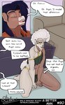 anthro bodily_fluids chastity_key clothed clothing crossdressing cuckold cum cum_drunk cum_on_face duo femboy genital_fluids male male/male panties profanity text underwear bucked angel_(bucked) mathias_(bucked) canid canine canis domestic_dog equid equine horse mammal poodle english_text