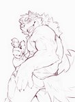 anthro biceps claws clothed clothing gesture looking_at_viewer looking_back male muscular muscular_anthro muscular_male smile solo tail heylaw21 lifewonders live_a_hero barrel_(live_a_hero) canid canine canis mammal wolf absurd_res hi_res sketch