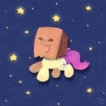 bag_over_head female hair heart_symbol mask night paper_bag paper_bag_mask pink_hair sky smile solo star starry_sky tan_body talimingi hasbro my_little_pony fan_character paper_bag_(oc) equid equine horse mammal pony 1:1 absurd_res hi_res