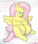 big_teats blue_eyes crotch_breasts cutie_mark feathered_wings feathers female feral fur hair huge_teats pink_hair pregnant solo teat_pregnancy teats unusual_pregnancy wings yellow_body yellow_feathers yellow_fur lamiaaaa friendship_is_magic hasbro my_little_pony mythology fluttershy_(mlp) equid equine mammal mythological_creature mythological_equine pegasus 2013 digital_media_(artwork)