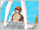 anthro border clothing eyewear feet female goggles male speedo swimming swimming_pool swimwear water white_border colrblnd duzt measureup bishop_locke canid canine canis domestic_dog mammal mustelid nordic_sled_dog otter samoyed spitz comic