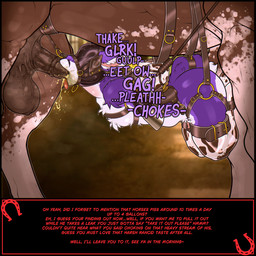 all_fours animal_genitalia animal_penis anthro anthro_on_feral anthro_penetrated arms_tied asphyxiation balls bdsm bdsm_gear bdsm_suit belly_riding belt belt_bondage bestiality black_nose blinders blindfold bodily_fluids body_worship bondage bondage_gear bondage_gloves bound brown_body brown_fur choking clothing cuff_(restraint) deep_throat dirty_talk dominant dominant_feral dominant_male drinking drinking_urine dripping drooling drooling_tongue duo ear_piercing ear_tag ears_back equine_genitalia equine_penis erection eyewear facial_piercing feral feral_penetrating feral_penetrating_anthro fur gagging genital_fluids genitals gimp_mask hands_behind_back hands_tied handwear harness hoof_hands hooves horseshoe latex latex_clothing latex_handwear latex_hood latex_legwear leash leather legs_tied legwear male male/male markings mask messy moan musk musk_worship musky_balls musky_penis neck_bulge nose_piercing nose_ring number open_mouth oral oral_penetration peeing penetration penis piercing pivoted_ears purple_body purple_fur restraints ring ring_piercing rope rope_bondage rope_leash saddle saliva saliva_on_balls saliva_on_face saliva_on_penis saliva_on_tongue saliva_string sex sheath size_difference slave sloppy sloppy_blowjob smelly smelly_balls smelly_penis sound_effects spots spotted_body spotted_fur submissive submissive_anthro submissive_male sweat sweaty_balls sweaty_genitalia tail tail_tied text tongue tongue_out urine urine_in_mouth urine_on_face watersports white_body white_fur wrist_cuffs damienkamien canid canine equid equine fox horse mammal 1:1 absurd_res hi_res