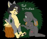 anthro balls barefoot bodily_fluids duo erection feet genital_fluids genitals male male/male nude paint painting pawpads penis precum young young_anthro zooshi vesairus zoocub canid canine canis lagomorph leporid mammal rabbit wolf alpha_channel hi_res