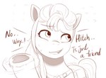 badge bag dialogue female feral heart_hooves heart_symbol hooves looking_away looking_up open_mouth open_smile smile solo text marenlicious hasbro mlp_g5 my_little_pony sunny_starscout_(mlp) earth_pony equid equine horse mammal pony english_text hi_res monochrome