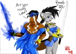 anthro duo female male melee_weapon simple_background sword tail weapon white_background linkueigrandmaster archie_comics crystal_dynamics legacy_of_kain sega sonic_the_hedgehog_(archie) sonic_the_hedgehog_(comics) sonic_the_hedgehog_(series) soul_reaver lupe_the_wolf raziel_(legacy_of_kain) canid canine canis mammal undead wolf 2008