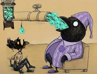anthro beak belly biped black_body black_bottomwear black_clothing black_fur black_pants bottomless bottomless_anthro bottomless_male bottomwear chair clothed clothed_anthro clothed_female clothed_humanoid clothed_male clothing duo eating empty_eyes female footwear fur furniture gameplay_mechanics greedy hat headgear headwear humor male malnourished meme_redraw nightcap open_beak open_clothing open_mouth open_topwear overweight pajamas pants pattern_clothing pattern_hat pattern_headgear pattern_headwear pattern_topwear pipe purple_clothing purple_hat purple_headgear purple_headwear purple_pajamas purple_slippers purple_topwear shoes sitting sleepwear slippers topwear white_eyes yellow_clothing yellow_eyes yellow_topwear mybakadiary deadlock_(game) valve haze_(deadlock) rem_(deadlock) avian bird humanoid 2026 meme