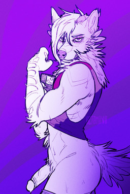 abstract_background anthro bisexual_pride_colors bodily_fluids electronics genitals half-erect holding_object holding_phone humanoid_genitalia humanoid_penis lgbt_pride looking_at_viewer male male_anthro mouth_closed narrowed_eyes penis phone pride_colors side_view solo standing sweat 0ct0m0n0 mythology canid canine dragon hybrid mammal mythological_creature mythological_scalie scalie hi_res partially_colored portrait three-quarter_portrait