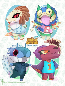 anthro anthrofied beard big_pupils blue_beard blue_body blue_clothing blue_facial_hair blue_jumpsuit blue_scales blue_shirt blue_stripes blue_tank_top blue_topwear bottomless bottomless_anthro bottomless_female bottomless_male closed_smile clothed clothing cross_pupils facial_hair fangs featureless_crotch featureless_legs featureless_limbs female female_anthro fluffy fluffy_tail fur green_body green_skin group hair instagram_logo light logo looking_at_viewer male male_anthro markings mouth_closed multicolored_clothing multicolored_shirt multicolored_topwear number open_mouth open_smile orange_eyes orange_sclera orange_tail outline patreon_logo pink_sclera pink_tail pink_tongue pockets pupils purple_body purple_fur purple_tail red_eyes red_tail scales shirt slit_pupils smile smiling_at_viewer standing striped_markings striped_tail stripes tail tail_markings tank_top teeth text title tongue tongue_out topwear two_tone_tail white_hair white_outline wings yellow_body yellow_eyes yellow_scales yellow_sclera yellow_tail yellow_wings zipper gaelfox animal_crossing capcom instagram monster_hunter nintendo patreon anjanath bird_wyvern brute_wyvern fanged_wyvern great_jagras pukei-pukei tobi-kadachi 2020 artist_logo artist_name colored crossover digital_drawing_(artwork) digital_media_(artwork) english_description english_text hi_res lighting shaded