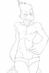 abs anthro athletic athletic_anthro athletic_male beak biped bulge clothed clothing front_view looking_away lowleg male navel nipples pose solo standing topless underwear ducati nintendo star_fox falco_lombardi avian bird 2:3 black_and_white digital_drawing_(artwork) digital_media_(artwork) hi_res line_art monochrome pinup