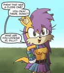 accessory anthro breasts clothed clothing clothing_lift dialogue ear_piercing ear_ring exposed_breasts female gloves handwear looking_at_viewer nipples open_mouth piercing ring_piercing smile solo tail text tongue realdash archie_comics sega sonic_the_hedgehog_(archie) sonic_the_hedgehog_(comics) sonic_the_hedgehog_(series) mina_mongoose herpestid mammal mongoose 2024 digital_media_(artwork) english_text