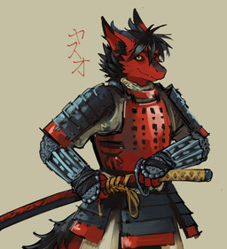 anthro armor armored_body fur katana male melee_weapon samurai solo sword warrior weapon yasuo_(yasuderg) pochowek mythology dragon eastern_dragon furred_dragon furred_scalie mythological_creature mythological_scalie scalie digital_media_(artwork) digital_painting_(artwork) hi_res painting_(artwork)