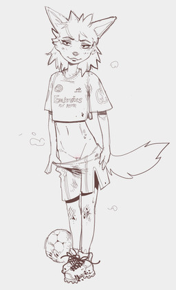 anthro ball bodily_fluids bottomwear clothed clothing crop_top female flashing flashing_pussy flat_chested footwear fully_clothed genitals looking_at_viewer midriff musk presenting presenting_vulva shirt shoes shorts simple_background soccer_ball soccer_jersey solo sweat sweatdrop thin_calves thin_legs thin_thighs topwear vulva white_background young young_anthro young_female syn-6 adidas emirates_(airline) canid canine mammal hi_res sketch