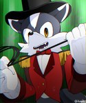 anthro big_eyes big_head biped black_nose clothed clothing dipstick_ears ear_markings fur gloves grey_body grey_fur handwear male multicolored_ears sharp_teeth solo teeth toony uniform kalk427 sega sonic_boom sonic_the_hedgehog_(series) t.w._barker canid canine canis mammal wolf 2017 5:6 hi_res