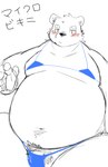 anthro belly big_belly blush clothing genitals humanoid_hands kemono male navel overweight overweight_male penis pubes solo text underwear bear_2key bear mammal 2022 japanese_text sketch