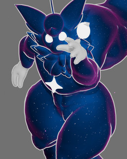 5_fingers anthro blue_body blue_fur blue_tail cosmic_fur cosmic_tail fingers fur grey_background looking_at_viewer male neck_tuft simple_background solo tail tuft white_hands wide_hips nightlyflare quasar_(nightlyflare) canid canine fox mammal 2026 3d_(artwork) 4:5 absurd_res digital_media_(artwork) hi_res