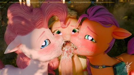 after_bestiality after_oral bag bestiality bodily_fluids collaborative collaborative_fellatio collaborative_oral collaborative_sex cum cum_in_mouth cum_inside cum_on_face erection eyebrows fellatio female feral first_person_view fur genital_fluids genitals glans group hair heart_eyes heart_symbol human_on_feral human_pov humanoid_genitalia humanoid_penis interspecies looking_at_another looking_at_partner looking_at_viewer male male/female male_pov open_mouth oral penile penis pink_body pink_fur pink_hair purple_hair quadruped saliva saliva_on_tongue sex standing tan_body tan_fur tongue tongue_out kespr zapor_(modeler) friendship_is_magic hasbro mlp_g5 my_little_pony applejack_(mlp) pinkie_pie_(mlp) sunny_starscout_(mlp) earth_pony equid equine horse human mammal pony 16:9 2026 3d_(artwork) digital_media_(artwork) hi_res widescreen