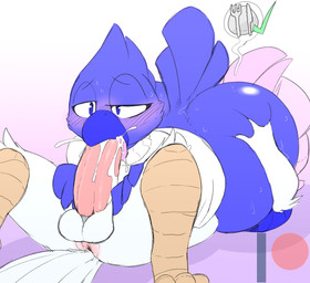 69_position ambiguous_gender anthro anus balls beak beak_fetish beak_play beak_sex beakjob big_butt big_penis blue_eyes blush bodily_fluids bottomless butt clothed clothing cum cum_in_mouth cum_inside duo erection fellatio genital_fluids genitals hair male male/ambiguous nude oral penetration penile penis sex simple_background sweat sweater tongue tongue_out topwear backsash azula_(softestpuffss) sash_(backsash) avian bird corvid corvus_(genus) crow gull lari larid oscine passerine 2019 absurd_res digital_media_(artwork) hi_res