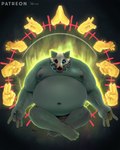 anthro belly big_belly humanoid_hands male mandala moobs navel nipples overweight overweight_male pubes sitting solo sato_leone mammal 2023 absurd_res hi_res