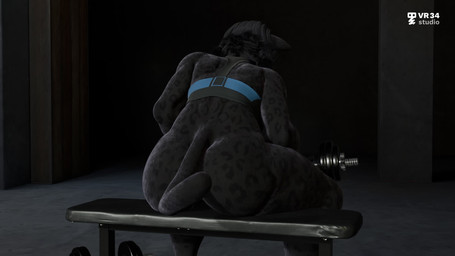 anthro anus anus_focus big_butt bodily_fluids bottomless bottomless_anthro bottomless_female butt clothed clothing exercise female genitals pink_anus presenting presenting_anus presenting_hindquarters presenting_vulva rear_view solo struggling struggling_to_lift sweat sweaty_butt tail tail_motion tailwag vulva wide_hips workout vr34studio annoad_(modeler) shani_(annoad) domestic_cat felid feline felis jaguar mammal pantherine 16:9 animated hi_res high_framerate short_playtime sound widescreen