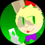 1:1 alpha_channel anthro blep blonde_hair bow_tie card clothing darlan_bunnit darli_buni domestic_rabbit dutch_rabbit gloves gradient_background hair handwear hat headgear headwear icon lagomorph leporid lineless looking_aside male mammal oryctolagus rabbit simple_background solo spades_(suit) suit_symbol tongue tongue_out top_hat