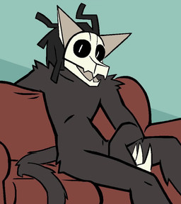 anthro big_breasts black_body black_fur black_hair black_sclera blue_eyes breasts claws cleavage clothed clothing duo featureless_crotch female fluffy fluffy_tail fur grey_body grey_fur grey_hair hair looking_at_viewer male socket swimwear tail two-piece_swimsuit white_eyes wide_hips aygee sound_warning axle_(aygee) viksen_(character) canid canine fox gremlin mammal 2025 2d_animation animated digital_media_(artwork) short_playtime sound video voice_acted