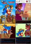 anthro breasts cleavage clothed clothing crossgender dialogue duo female horn male nipple_outline text missphase mythology sega sonic_the_hedgehog_(series) sonic_the_hedgehog equid equine eulipotyphlan hedgehog mammal mythological_creature mythological_equine unicorn 2019 absurd_res comic english_text hi_res